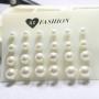 Fashion Womens Shining 12Pair Faux Pearl Round Stud Earrings Jewelry Set