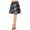 Generic Female Casual Pleated Skirt Flared Mini Skirts With Starry Sky/Plaid Pattern-red&blue-M