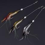 Generic 180mm PVC Artificial Fishing Lure Bionic Soft Bait Fishing Tackle Shrimp Shaped Fish Baits Simulation Prawn Lures with Hook Noctilucent Luminous Night Glow Bead Color Random