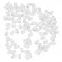 Generic 100PCS Fishing Beads Transparent Double Cross Hole Beads