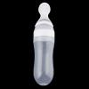 Generic Baby Silicone Squeeze Feeding Bottle With Spoon Food Rice Cereal Feeder 90ML whte