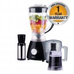 Mika MBLR304/BL 3 In 1 Blender With Grinder, Chopper 1.5L - Black