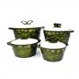 Crystal Insulated Hot Pot - 4PCS Set - Green