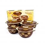 Redberry Solitaire Nature Insulated Hot Pot - 4PCS Set - Dark Brown