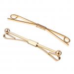 Generic 2Pcs Mens Gold Necktie Tie Clip Bar Clasp Cravat Pin Skinny Brooch