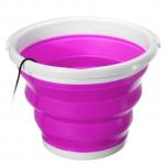 Generic Ultrasonic Washing Foldable Bucket - Purple/White