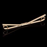 Generic Men`s Stylish Shirt Collar Clip Bar Pin Clip Chain Tie Brooch Gold