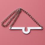 Generic Fashion Single Loop Tie Tack Chains Necktie Links For MenBoy Silver