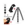 Portable and Adjustable Octopus Tripod Stand Holder for DSLRs/Phones  + Bluetooth Remote Shutter - Black