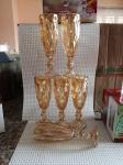 Crystal gold wine glass