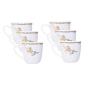Bone china shiny gold rose cup