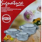 High borosilicate glass casserole with lids