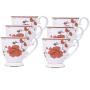 Bone china red rose shapely cup