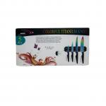 Titanium Kitchen Knife Set With Magnetic Board - 5 Pieces-multicolour
