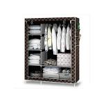 2 Column Portable Wardrobe - Black And Gold