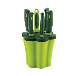 Generic 6-Piece Knife Set Plus Stand - Green