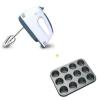 Nunix Hand Blender + 12 HOLE MUFFIN/CUPCAKE BAKING TRAY