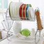 Generic 2tier Stainless Stee Dish Rack - Silver
