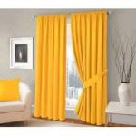Yellow Curtain (4M) (2Panels,each 2M) + FREE WHITE SHEER