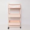 Movable kitchen 3 tier stainless steel pink