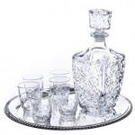 Wine decanter with tap 3litres and 6pc long glasses gold