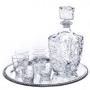 Wine decanter with tap 3litres and 6pc long glasses gold
