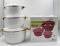 3pcs  set Hot pots size 2500ml,4500ml,and 6500ml color white