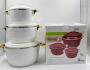 3pcs  set Hot pots size 2500ml,4500ml,and 6500ml color white