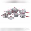 Hoffavorer 12pc Silicone Handle Red