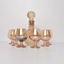 Decanter gold 800ml with short glass wine whisky glass
