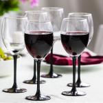 Wine glass 6pcs set (black stem)