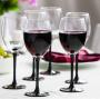 Wine glass 6pcs set (black stem)