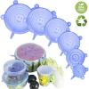 6pcs Silicone stretch lids food container covers