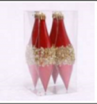 14.5X3.9cm Red Pearl Special Ball Printed, 4Pcs/Box