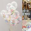 Round Clear Balloon with Confetti Multi color 10 Pieces