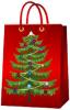 42 X 32 X 11.5 cm Paper Gift Bag, Red, Merry Christmas Glittered