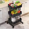 3 Layer Fruit And Vegetable Stand With Wheels.
