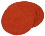 Table Mats Round Orange 4 pcs