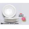 Ceramic White Round 10 Inch Dinner Plates 6 Pc