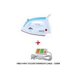 Scarlett Iron Box, 1200W With Free 2 way cable- White & Blue