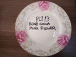 bone china round plate-checked lines