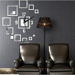 Creative Square Wall Clock Sticker-Silver