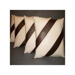 Generic Decorative Pillow 18" Leather cream & Brown
