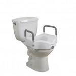Medical Elevated Raised Toilet Seat with Removable Padded Arms, Standard Seat