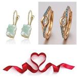 CarJay Jewels 2 Pairs Red Gold Coated Earring hoops