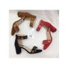 Fashion Chunky Ladies Heels - Suede Heels.