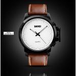 Skmei Mens Luxury Military Casual Leather Watch 1208 - Brown