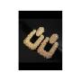 Fashion Gold Textured Oversized Square Drop Earrings....