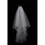Generic White Pearl Wedding Veil With Seed Beads Waist Length