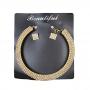 Generic Gold 5 Row Rhinestone Collar Choker Set With Earrings